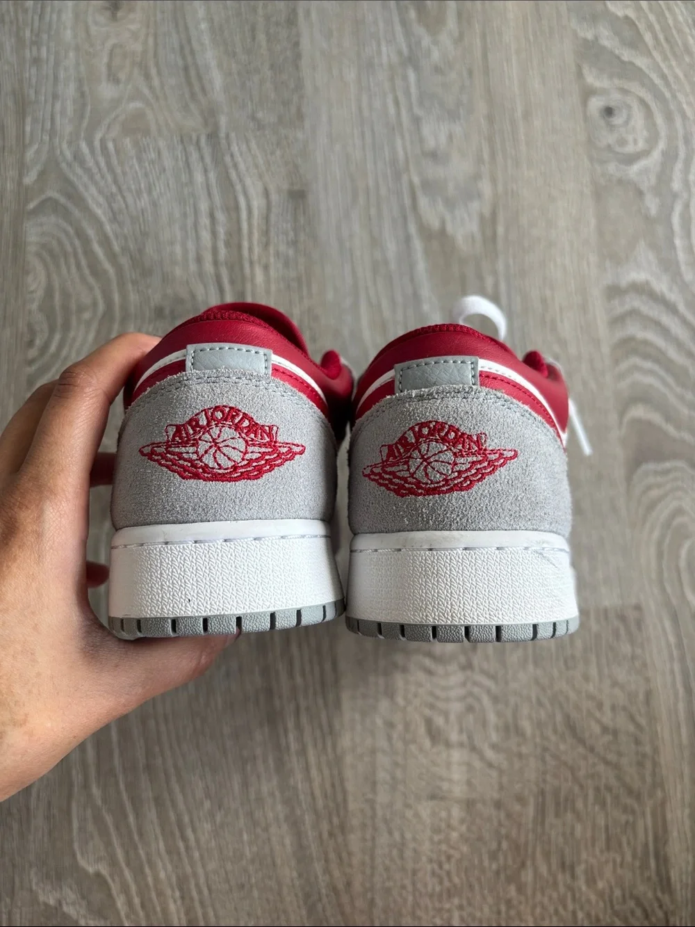 Nike Air Jordan 1 Low SE in the "Light Smoke Grey Gym Red" - Picture 4 of 7